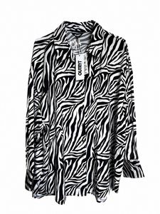 Zebra Print Button-Up Shirt