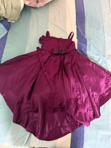 Royal Plum Satin Party Frock