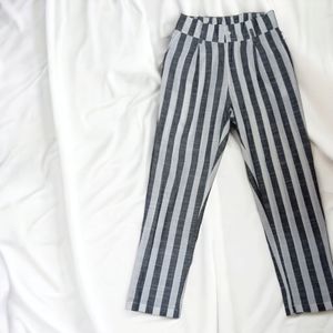 Vintage Inspired Striped Pleated High Waist Pant