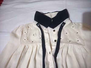 Cream Floral Peter Pan Collar Blouse