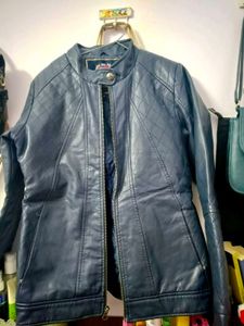 Fort Collins Blue Faux Leather Jacket (Size M)