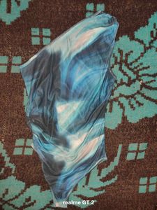 Shein Cute One Shoulder Pleated Detail Tie and Dye