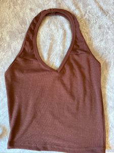 Halter Neck Brown Top