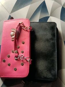Pink &amp; Black Clutch Wallets