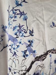 White Bird Print Kaftan Dress