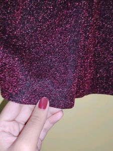 Maroon Deep Sequinned Top