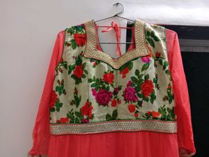 Beautiful Coral Floral Gown
