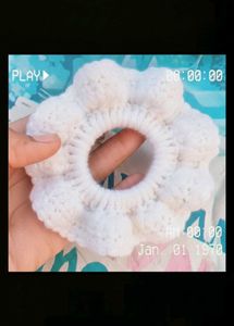 Crochet Flower Hair Tie Scrunchies