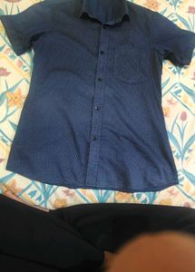 Men's Blue Short Sleeve Shirt
