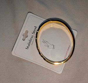 Gold Tone Leaf Bangle Bracelet(Anti-tarnish)