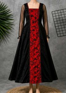 Elegant Black & Red Gown