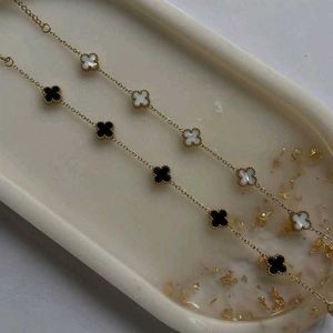 Elegant Clover &amp; Gemstone Bracelet