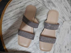 Sparkly Strap Flat Sandals
