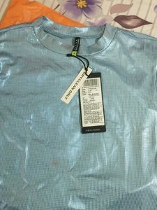 Metallic Blue Crop Top