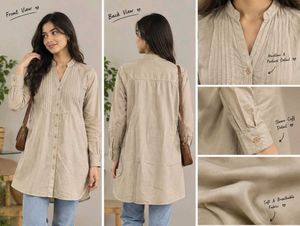 Elegant beige Long shirt 👕
