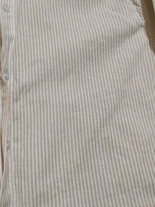 Striped Cropped Button-Up Shirt