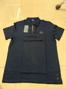 Fendi Roma Navy Cotton Polo TShirt