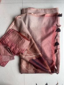 Elegant Printed Saree with Tassels