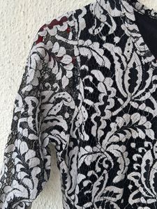 Elegant Black &amp; White Lace Top