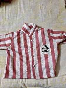 Mickey Mouse Striped Button-Up Shirt