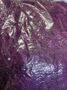Purple Paisley Embroidered Dress Material