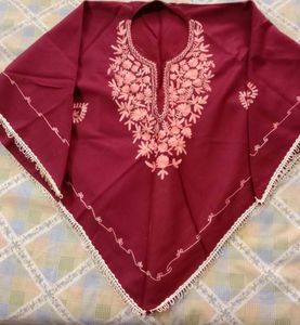 Embroidered Maroon Kashmiri pochhu