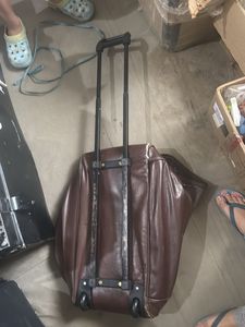 Leather Rolling Suitcase