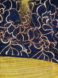Navy Blue Floral Lace Bra