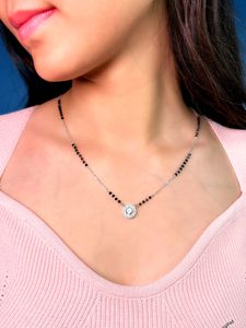 Zirconia Stones Mangalsutra Pure Silver 925