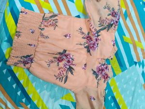 Floral Print Peplum Top cute