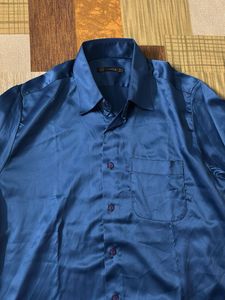 Blue Satin Finish Shirt