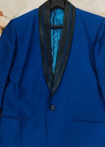 Stylish Blue Jacquard Blazer Jacket