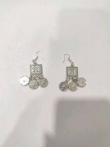Bohemian silver drop earrings