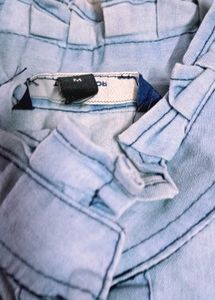 Stylish Blue Denim Ruffle Top and new jeans