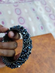 Elegant Black Beaded Bangles