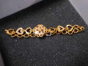 Gold Plated Bracelet with Heart Charms
