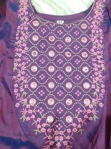 Elegant Purple Kurta Set with Embroidery