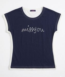 Navy Blue "missyou" Graphic Tee
