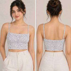 Chic Dalmatian Print Crop Top