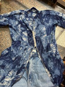 Blue Tie-Dye Long Kurta