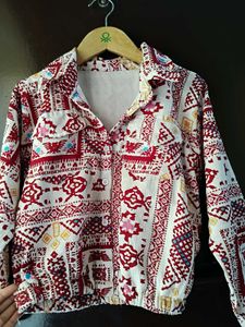 Patterned Button-Down Top