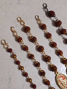 Designer Rudraksha &amp; Om Bracelet Set
