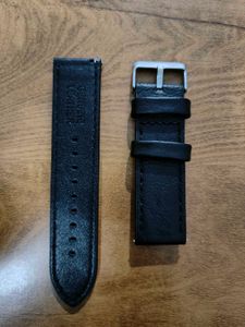 Black Leather Watch Strap 24mm