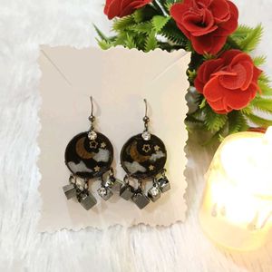 Celestial Moon &amp; Star Dangle Earrings