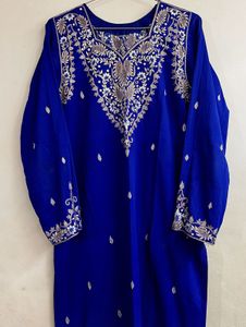 Royal Blue Embroidered Kurta