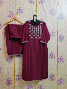 🇳🇿💫❤️Elegant Maroon Kurta Set with Dupatta