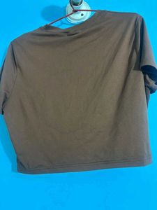 Brown Cropped T-Shirt