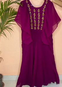 Gorgeous Embroidered Purple Gown