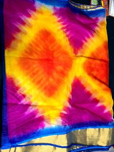 Vibrant Tie-Dye Saree