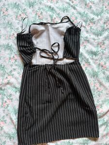 H&amp;M backless Mini Dress with Tie Straps